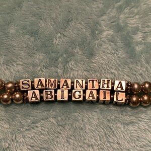 Personalized Beaded Bracelet with Name Blocks